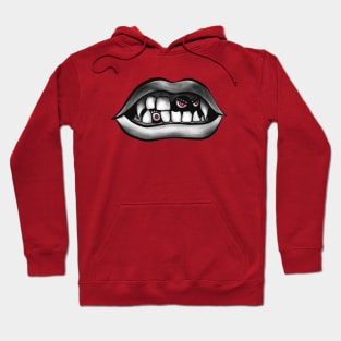 Vampire Mouth With Fangs And Evil Creatures Hoodie